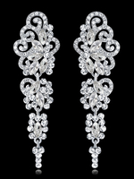 Frauen Ohrringe Silber Strass Anweisung Brautschmuck Abend Ohrringe