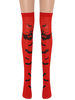 Frauen Overknee Socken Red Bat Print Karneval Kostüm Cosplay Kostüm