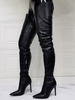Frauen Overknee-Stiefel Schwarze spitze Zehen Stiletto Heel Sky High Boots