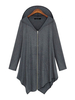 Frauen Oversized Cardigan Asymmetrischer Reißverschluss vorne Herbst Sweatshirt Kapuzen lange