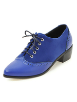 Frauen Oxford Schuhe Wildleder Oxfords Blaue Spitzschuh Lace Up Freizeitschuhe