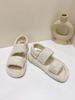 Frauen Pantoletten Ecru Weiß Kunstpelz Künstliche Kurze Plüsch Futter Chic Pantoletten Schuhe