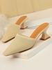 Frauen Pantoletten White Pointed Toe Slip On Slide Schuhe