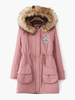 Frauen Parkas Jacke 2021 Kapuzeie Shearling Mantel Kunstpelz Halsband Militär Jacke Winter Mantel