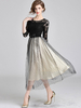 Frauen Party Kleider Black Jewel Neck Bows Semi Formal Dress