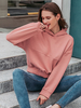 Frauen Pink Hoodie Langarm Polyester Hooded Sweatshirt Casual Hooded Bluse