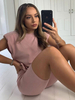 Frauen Pink Zweiteiler Sets Jewel Neck Ärmelloses Polyester Casual Summer Outfit