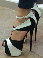 Frauen Plateau Sandalen Sexy Peep Toe 6;3 "Pfennigabsatz Sexy Schuhe