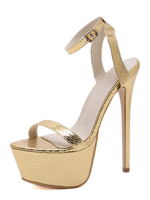 Frauen Plattform Sexy Sandalen Open Toe Knöchelriemen Pfennigabsatz Schuhe