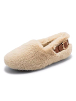 Frauen-Plüsch-Müßiggänger-Imitat-Pelz-runde Zehen-bequeme Schuhe
