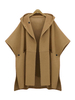 Frauen Poncho Kapuze Khaki Poncho Cape Wintermantel