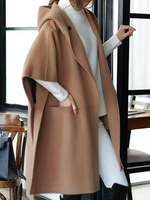 Frauen Poncho mit Kapuze Poncho Layered Cape