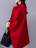 Frauen Poncho Umlegekragen Red Poncho Oversized Cape
