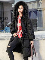 Frauen Puffer Mantel Kunstpelz Kragen Blase Mantel Kordelzug Baumwolle Fill Hooded Wintermantel