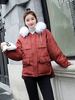 Frauen Puffer Mantel Kunstpelz Kragen Kapuze Bubble Coat Taschen Kordelzug Wintermantel