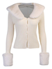 Frauen Pullover Cardigans Apricot Polyester mit langen Ärmeln V-Ausschnitt