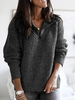 Frauen-Pullover Deep Grey V-Ausschnitt mit langen Ärmeln Acryl Pullover