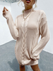 Frauen Pullover Pullover Apricot Stehkragen Lange Ärmel Stretch Polyester Pullover Kleid