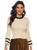 Frauen Pullover Pullover AprikoseJewel Hals Langarm Polyester Pullover