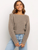 Frauen Pullover Pullover Bateau Neck Langarm Polyester Pullover