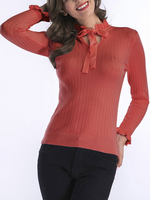 Frauen Pullover Pullover entworfen Hals lange Ärmel Freizeitpullover