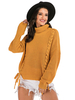 Frauen Pullover Pullover Gelb High Collar Langarm Polyester Winterpullover