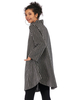 Frauen Pullover Pullover Grau Streifen Hoher Kragen Langarm Polyester Pullover