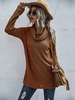 Frauen Pullover Pullover Kamel Hoher Kragen Langarm Polyester Pullover