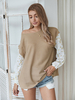 Frauen Pullover Pullover Khaki Langarm Polyester Pullover