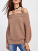 Frauen Pullover Pullover Khaki Off-The-Shoulder Langarm Casual Sweater
