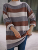 Frauen Pullover Pullover Schokolade Geometric Hohe Kragen mit langen Ärmeln Acryl Pullover