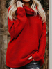 Frauen-Pullover-Strickjacke-grauer hoher Kragen-lange Hülsen-übergroße Acrylstrickjacken