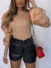 Frauen Pullover Sweater Stand Collar Puff Langarm Rüschen Pullover