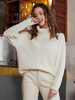 Frauen Pullover Weiß High Collar Langarm Polyester Freizeitpullover
