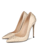 Frauen Pumps Slip-On Spitze Zehen Stiletto Absatz PU Leder Sexy Deep Apricot High Heels