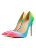 Frauen Pumps spitzen Zehen Stiletto Absatz sexy hell himmelblau Ombre Color Block Frauen Schuhe