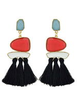 Frauen Quaste Ohrring geometrische Edelstein Fringe Alloy Dangle Ohrring