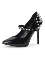 Frauen reizvolle Absatz Schwarz Spitzschuh Pailletten Sexy Schuhe