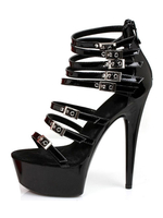 Frauen-reizvolle Sandelholz-hohe Absatz-Plattform-offene Zehe Schnalle-DetailRiemey Himmel-hohe Sandal-Schuhe