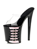 Frauen-reizvolle Sandelholz-Rosa PU-Leder Peep Toe Transparent Sexy Slipper