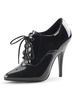 Frauen reizvoller Absatz Schwarz Spitzschuh Paillette Spitze Krawatte Sexy Schuhe