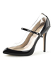 Frauen reizvoller Absatz Schwarz Spitzschuh Pailletten Sexy Pumps