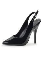 Frauen reizvoller Absatz Schwarz Spitzschuh Sling Zurück Pailletten Sexy Schuhe