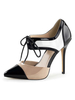 Frauen reizvoller Absatz Split Farbe Spitzschuh Pailletten Sexy Schuhe