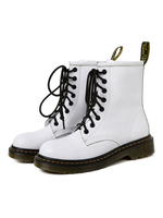Frauen-Rindsleder-Kampfstiefel schnüren sich oben flache Aufladungen