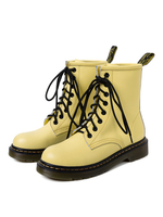 Frauen-Rindsleder-Kampfstiefel schnüren sich oben runde Zehen-flache Stiefel