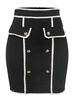 Frauen Rock Black Buttons Polyester Herbst und Winter Bottoms Bodycon Kleid