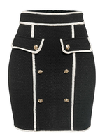 Frauen Rock Black Buttons Polyester Herbst und Winter Bottoms Bodycon Kleid