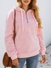 Frauen Rosa Kapuzenpullis Flanell Kapuze Langarm Kordelzug Sweatshirts