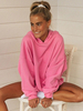 Frauen Rose Red Hoodie Langarm Polyester Hooded Sweatshirt